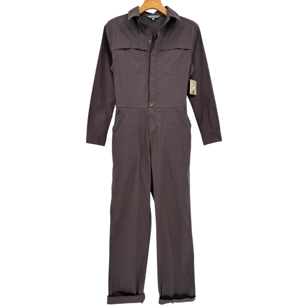 Title Nine Rosie Utility Long Sleeve Jumpsuit in Brown Size S NWT